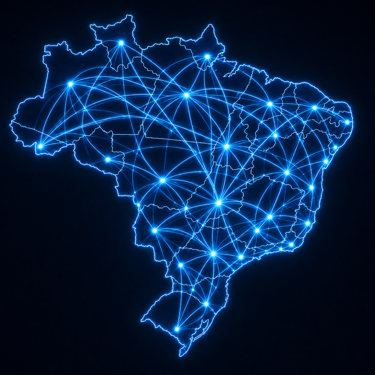 Mapa do Brasil com rede de atendimento Prime SOS